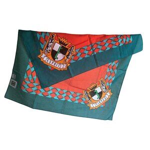 Esprit Vintage Cotton Scarf With Bold Red & Teal Geometric Print